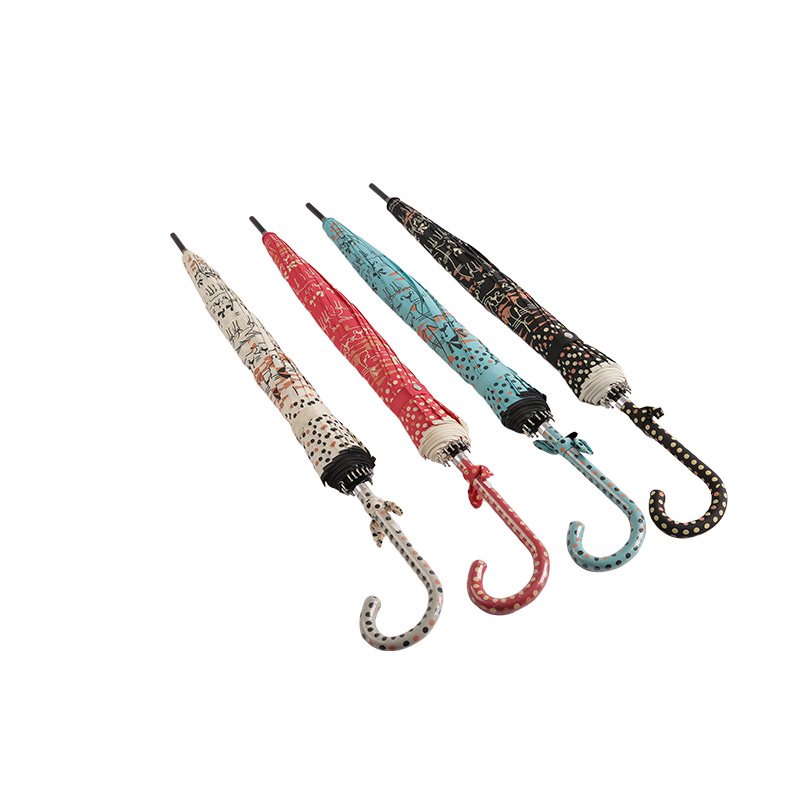 Gaya Ganda Kucing Dan Polka Dot Pongee Dengan Dilapisi Payung Lurus-0E6B0118