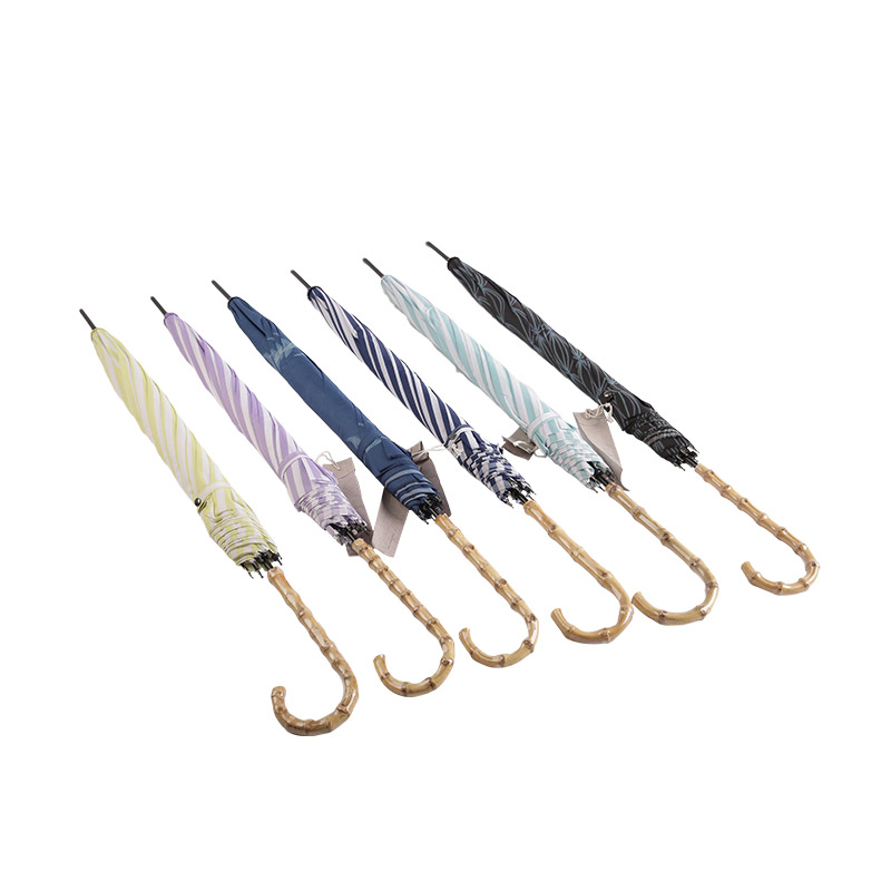 Youth Blue Stripes Pongee Dengan payung Lurus Dilapisi UV-0E6B0129