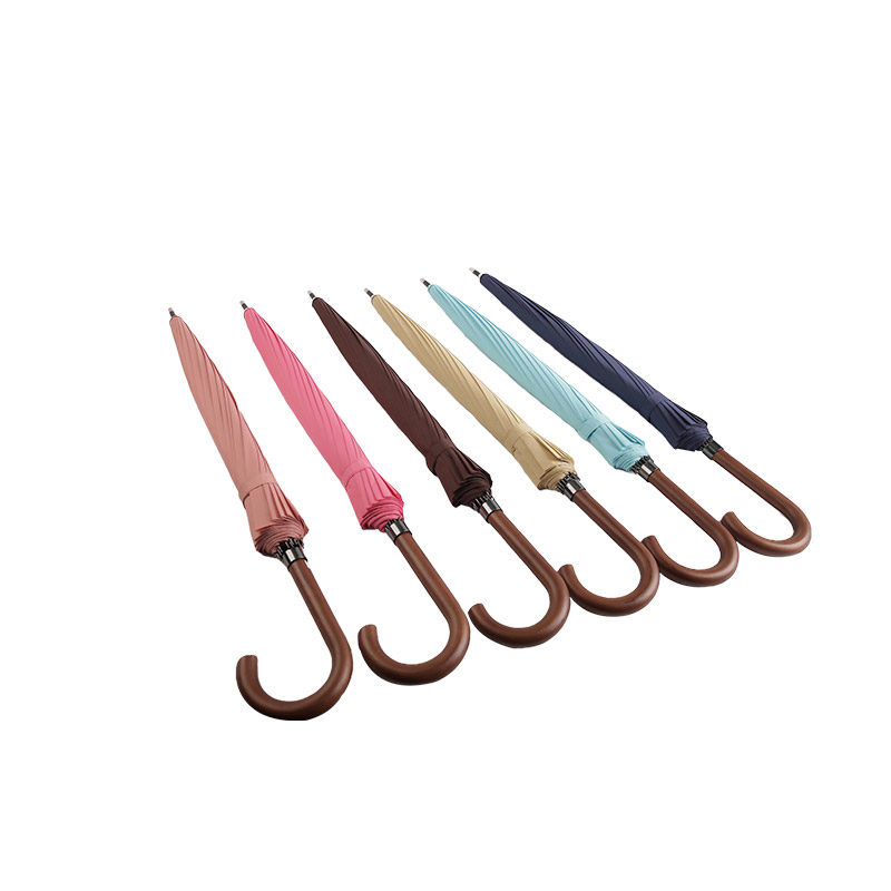 Dome Pure Manual Gagang Kayu Pongee Payung Lurus-0E6B0247