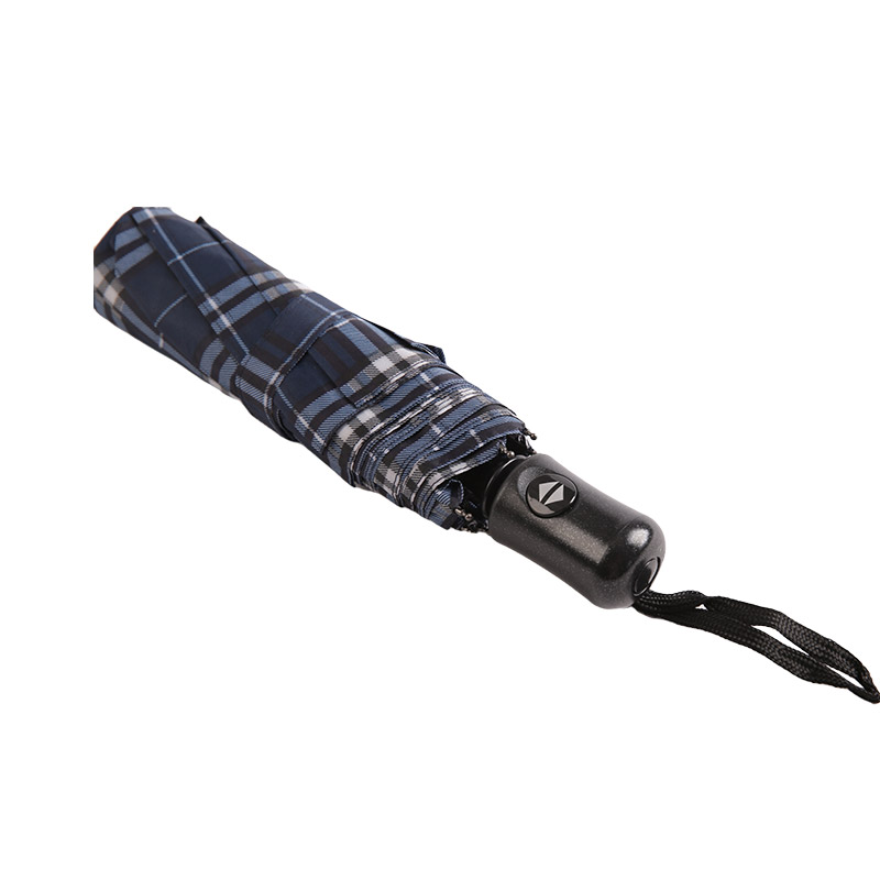 Striped Lattice Shrink Pongee Payung lipat tiga-0E6B0432