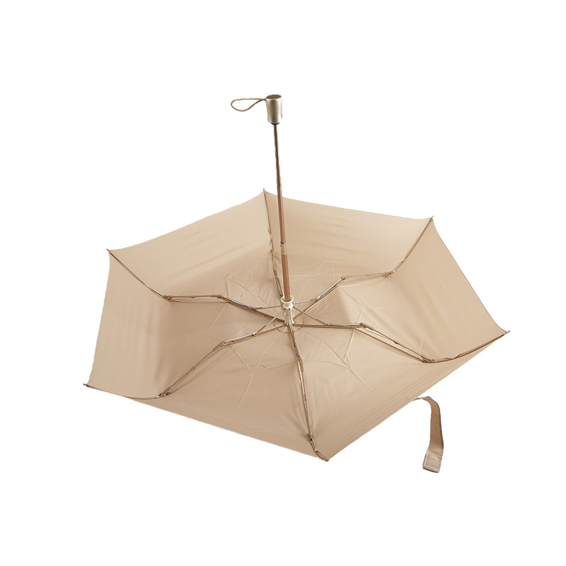 Apricot Atmosphere Pongee Payung lipat tiga-0E6B0465