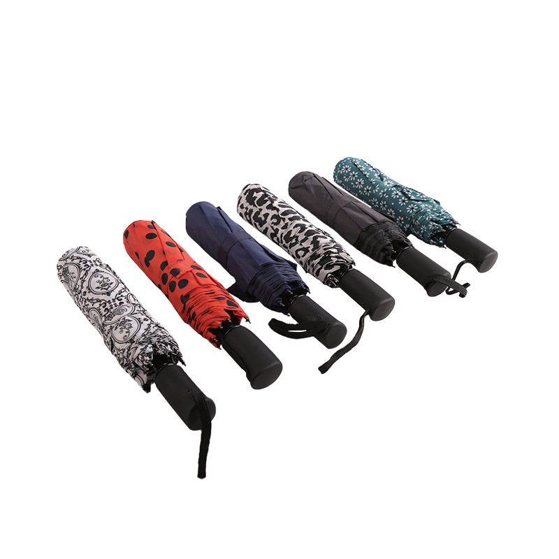 Pongee Bunga Hijau Segar Payung lipat tiga-0E6B0512